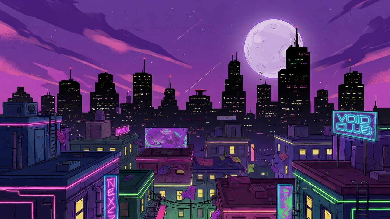 Neon city battlefield