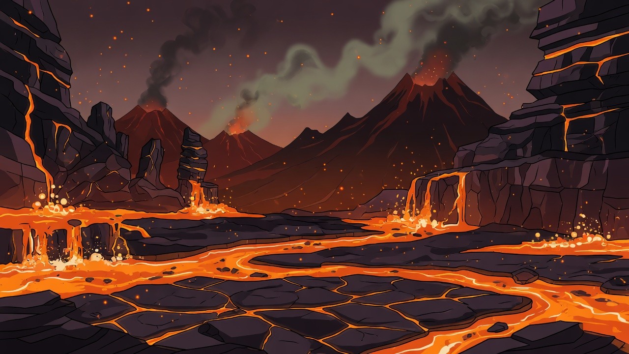 Volcanic battlefield